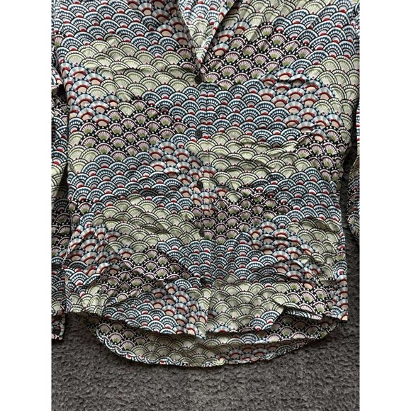 Equipment Adalyn Fan Print Silk Button Up Long Sleeve Shirt Multi Womens Size XS - Picture 5 of 14